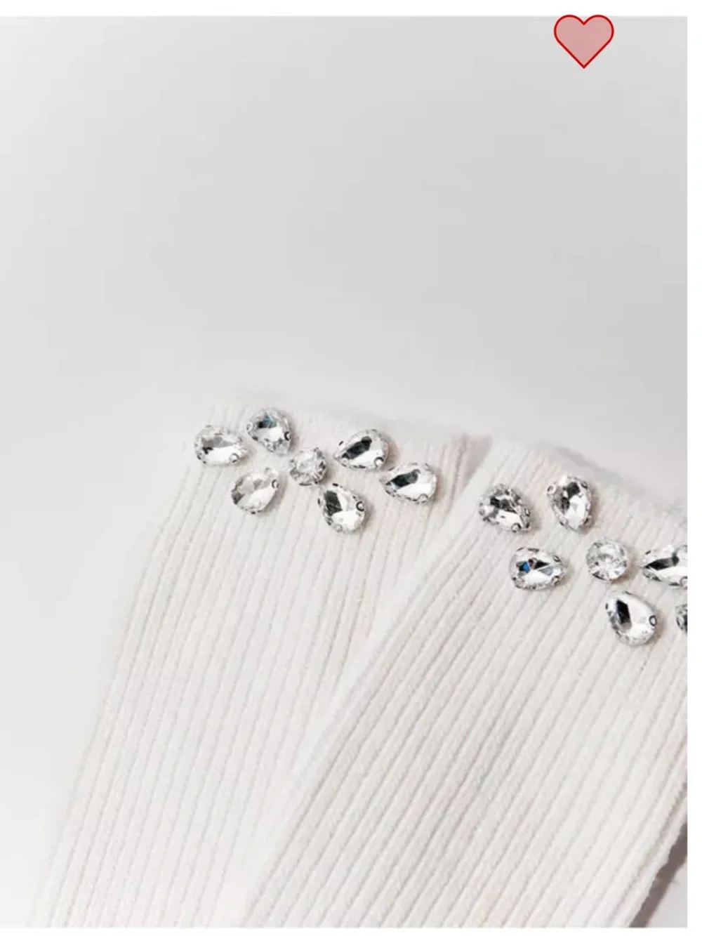 Maje New White, Ecru Long Knee High Socks With Rhinestone Embellished Size: OS